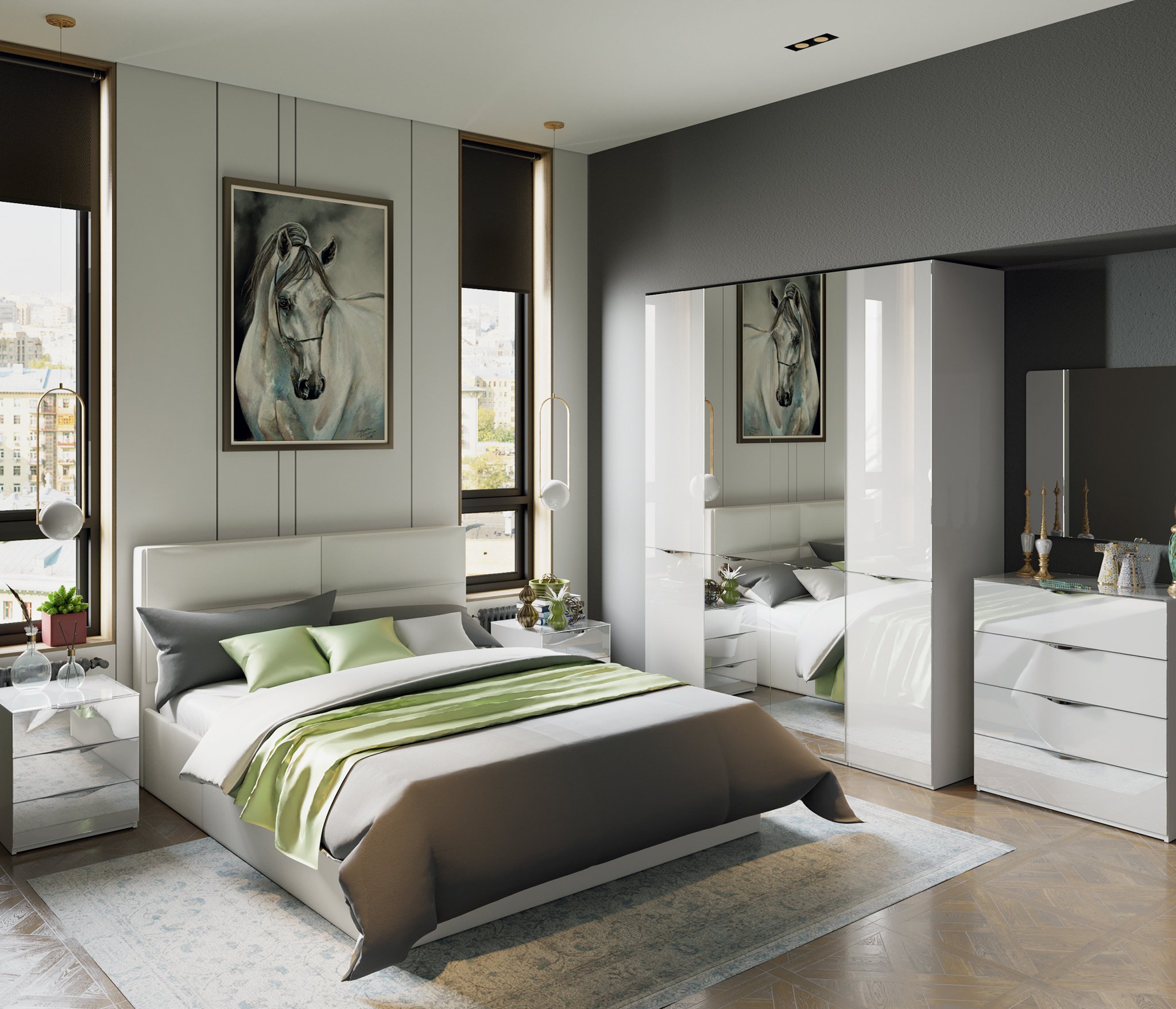 Шкаф глосс белый глянец трия. Спальня эмбер. Трия глосс. Спальня глосс белый глянец трия. Тд трия кровать.