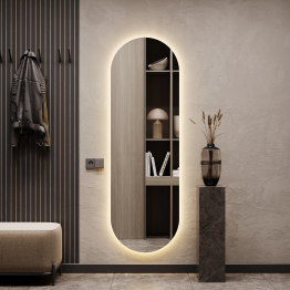 Зеркало с тёплой подсветкой GENGLASS NOLVIS NF LED L, с проводом 56х176 см