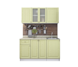 Кухня Хозяюшка 1,5 м Фисташка МДФ