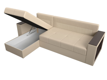 Диван угловой Дубай Лайт, экокожа, левый угол