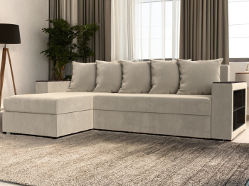 Диван угловой Дубай Лайт, микровельвет, левый угол