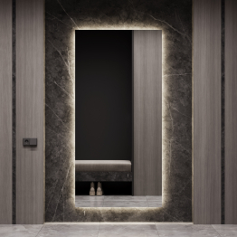 Зеркало с нейтральной подсветкой GENGLASS HALFEO NF LED XL,  с проводом 96х196 см