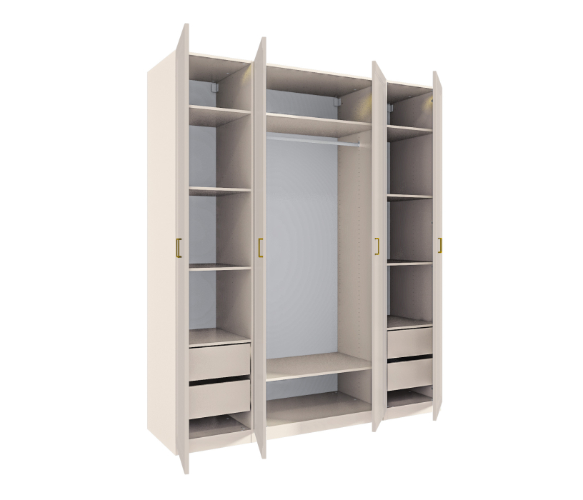 Для одежды, Шкаф четырехдверный Ассоль/Макс 2000 мм