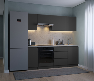 Кухонный гарнитур Леон прямой 210 см, диамант серый