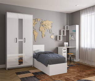 Кровать с настилом Соня 90х200, Белый