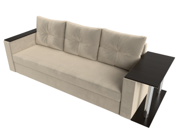 Диван прямой Атланта со столом справа, микровельвет