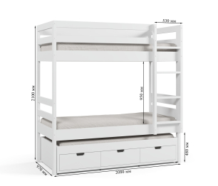 Кровать двухъярусная Ферст 90*200, массив