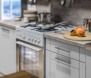 Кухонный гарнитур Натали Белый/МДФ Онденс/МетрополитанR5