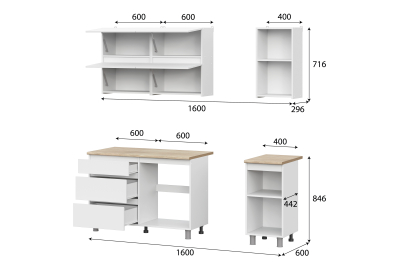 Кухонный гарнитур Токио 1,6 м (Серия 3)
