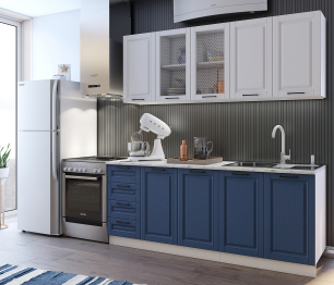 Кухня Вита 2,0 м Белый/Индиго МДФ