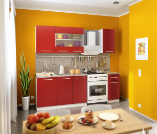 Кухня Элен Белый / Бордо 1,7 м