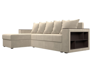 Диван угловой Дубай Лайт, микровельвет, левый угол