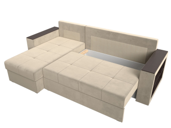 Диван угловой Дубай Лайт, микровельвет, левый угол