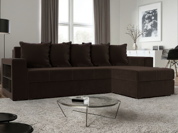 Диван угловой Дубай Лайт, микровельвет, правый угол