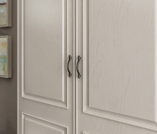 Шкаф 2 дверный Гранд / Ливерпуль СБ-3506 Дуб Приморский Белый/МДФ Классика Светлый