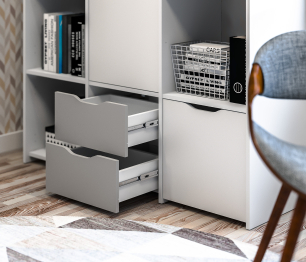 Стеллаж Mika / Мика СБ-3278 Белый/Белый,Серый