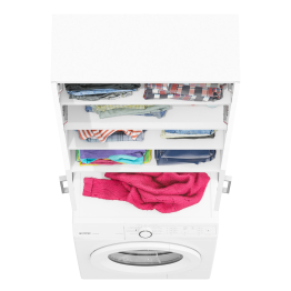 Шкаф для стиральной машинки в ванную с полками и дверками РВК