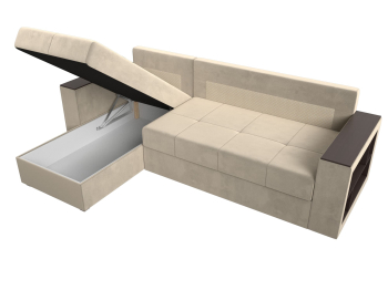 Диван угловой Дубай Лайт, микровельвет, левый угол