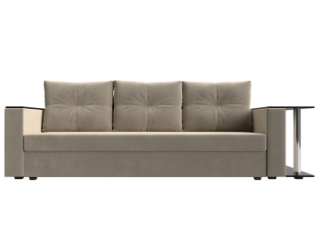 Диван прямой Атланта со столом справа, микровельвет