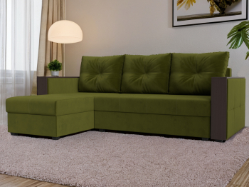 Угловой диван Валенсия Лайт левый угол, микровельвет