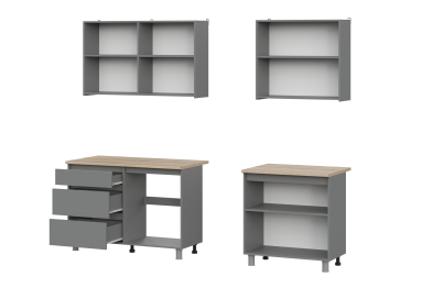 Кухонный гарнитур Денвер 2,0 м (графит серый/дуб сонома)