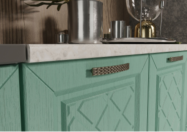 Кухня Агава 2,0 м Акация Белая/Мята МДФ