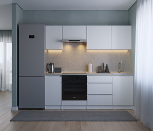 Кухонный гарнитур Леон прямой 210 см, белый