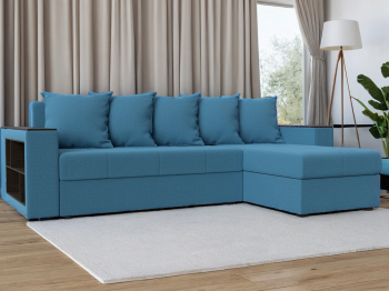 Диван угловой Дубай Лайт правый угол, рогожка Амур