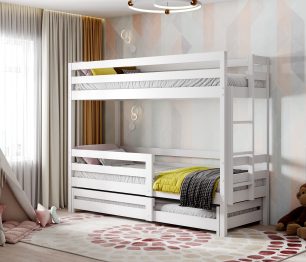 Кровать трехъярусная Ферст 1, 90*200, массив