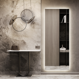 Прямоугольное зеркало большое 199х79 см, с нейтральной подсветкой HALFEO Slim NF LED XL