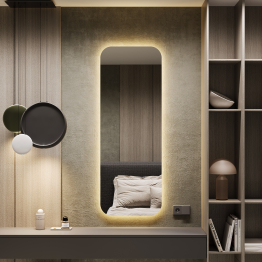 Зеркало с тёплой подсветкой GENGLASS KUVINO NF LED M, с проводом 49х149 см