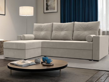 Диван угловой Верона Лайт левый угол, микровельвет