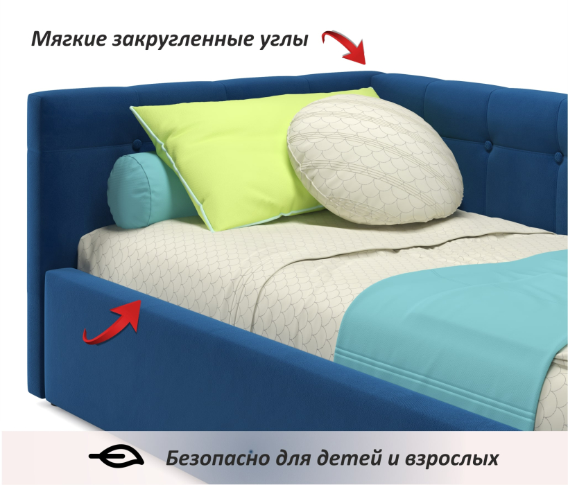 Мягкая кровать, Односпальная кровать-тахта Bonna 900 с подъемным механизмом и матрасом ГОСТ
