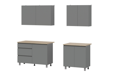 Кухонный гарнитур Денвер 2,0 м (графит серый/дуб сонома)