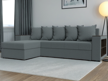 Диван угловой Дубай Лайт левый угол, рогожка Амур