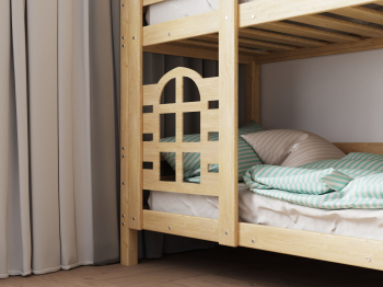 Двухъярусная кровать домик Бэби люкс 80х160