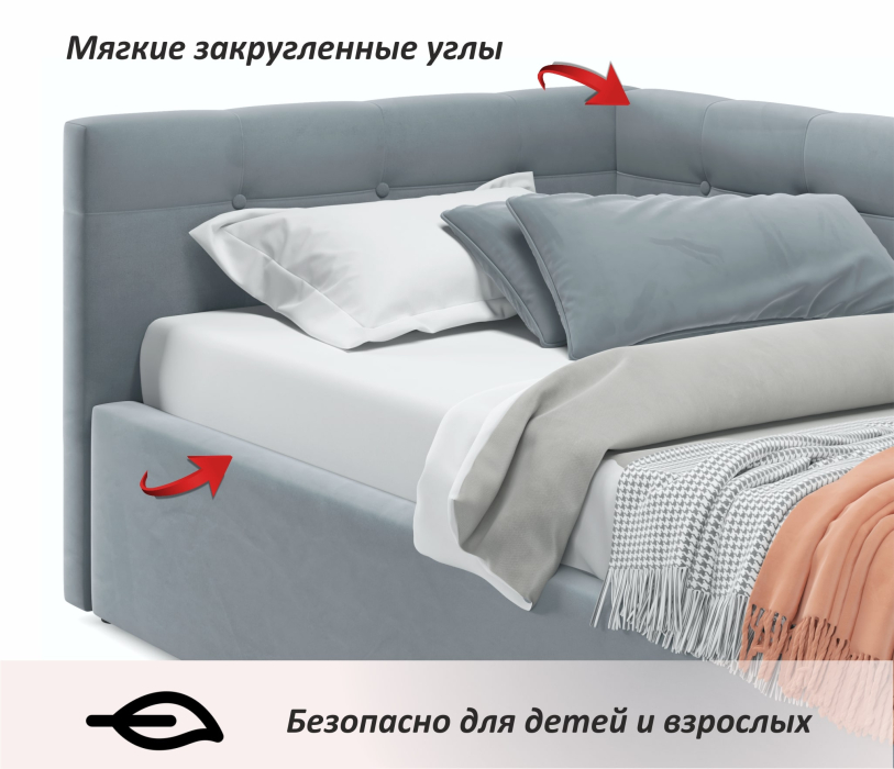 Мягкая кровать, Односпальная кровать-тахта Bonna 900 с подъемным механизмом и матрасом ГОСТ