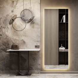 Прямоугольное зеркало большое 199х79 см, с тёплой подсветкой HALFEO Slim NF LED XL