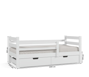 Кровать Джерри 90*200, массив сосны