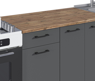 Кухонный гарнитур Лофт 150 см Дуб вотан/Диамант серый