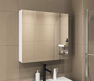 Шкаф 3х дверный с зеркалом Люкс СБ-3153 Белый