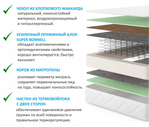 Односпальная кровать-тахта Bonna 900 ортопедическое основание с матрасом PROMO B COCOS
